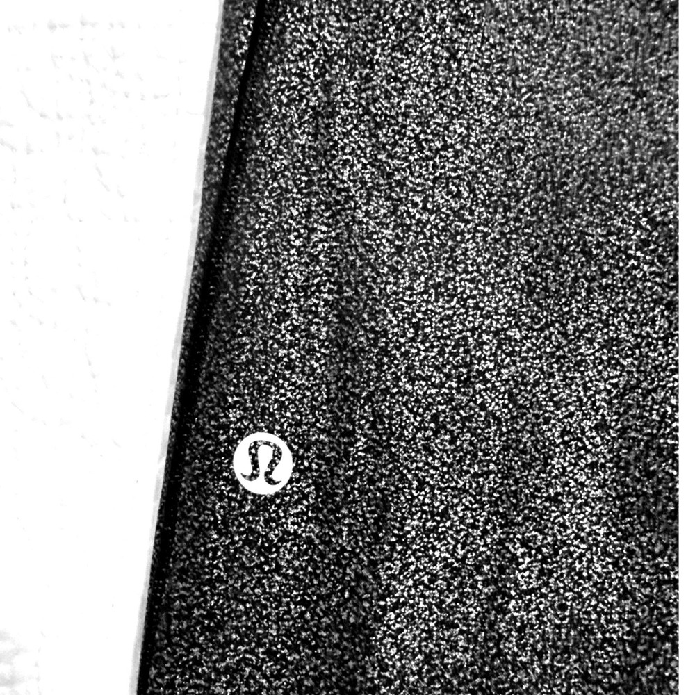 Lululemon Speed Up Tight 28 Foil Black Silver Metallic Leggings Size 4 Sparkle - Picture 4 of 7